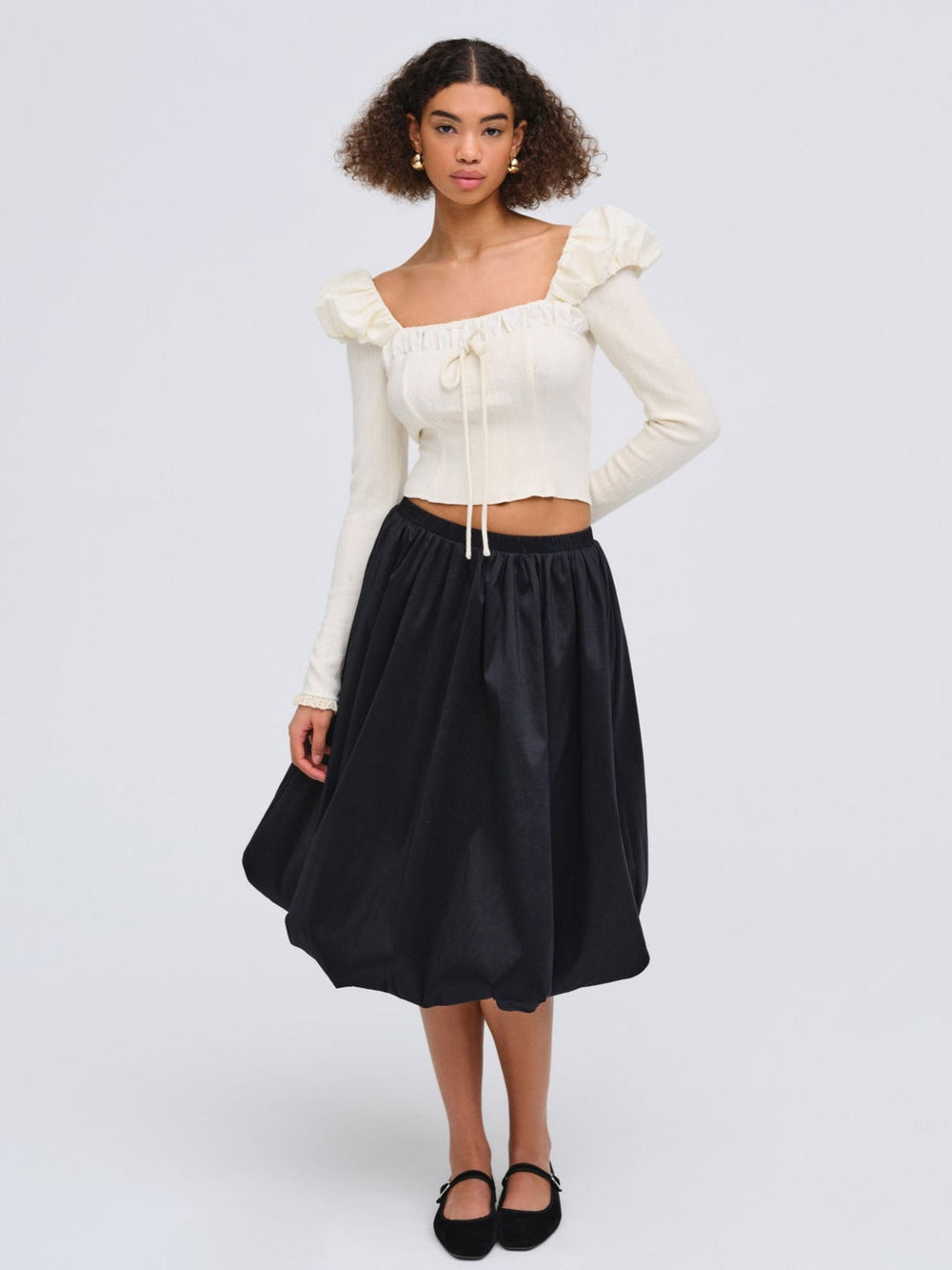 Women Aliyah Pointelle Top - Cream
