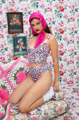 Women Heart Bloom Bustier - Pink