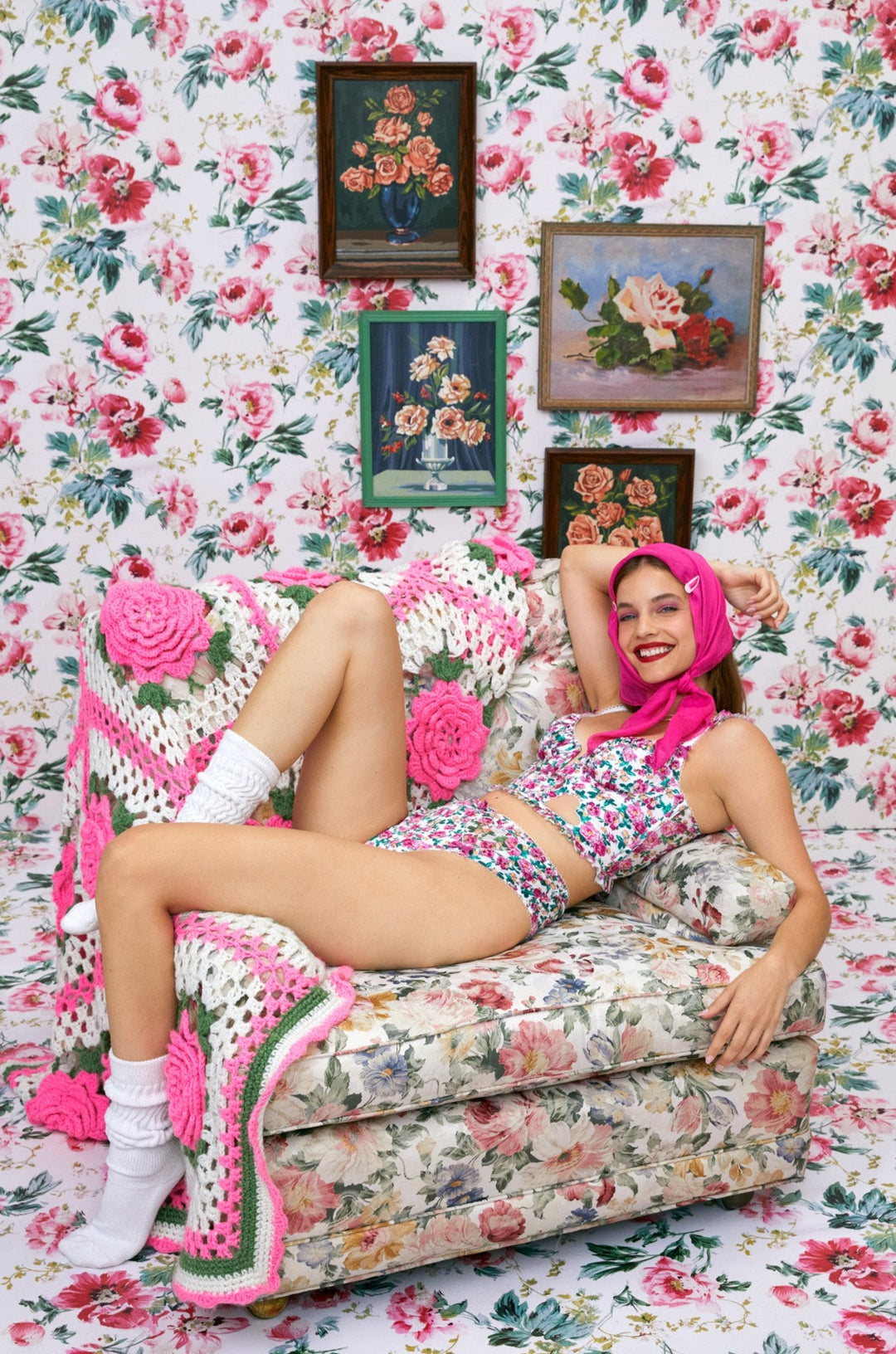 Women Heart Bloom Bustier - Pink