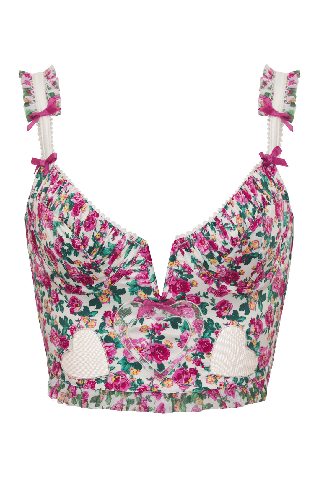 Women Heart Bloom Bustier - Pink