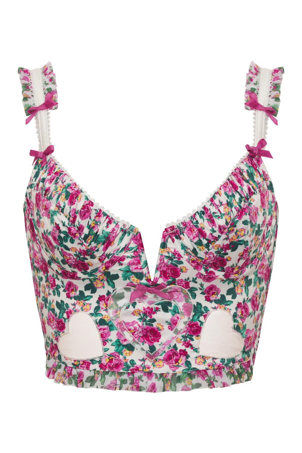 Women Heart Bloom Bustier - Pink