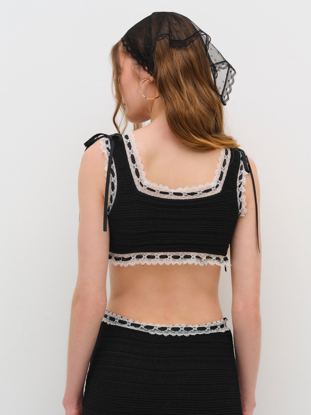 Women Mayfair Crochet Crop Top - Black