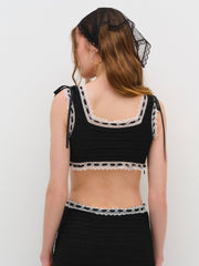 Women Mayfair Crochet Crop Top - Black