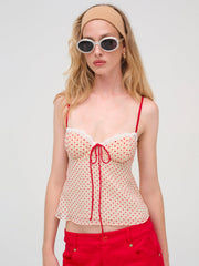 Women Love Dot Camisole Top - Cream