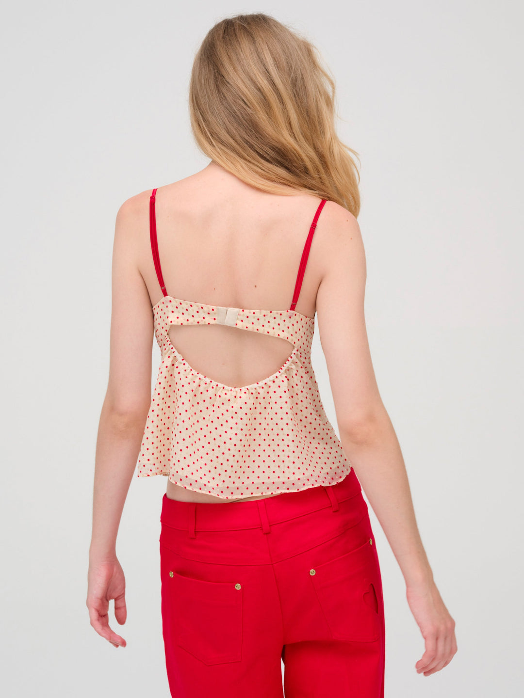 Women Love Dot Camisole Top - Cream
