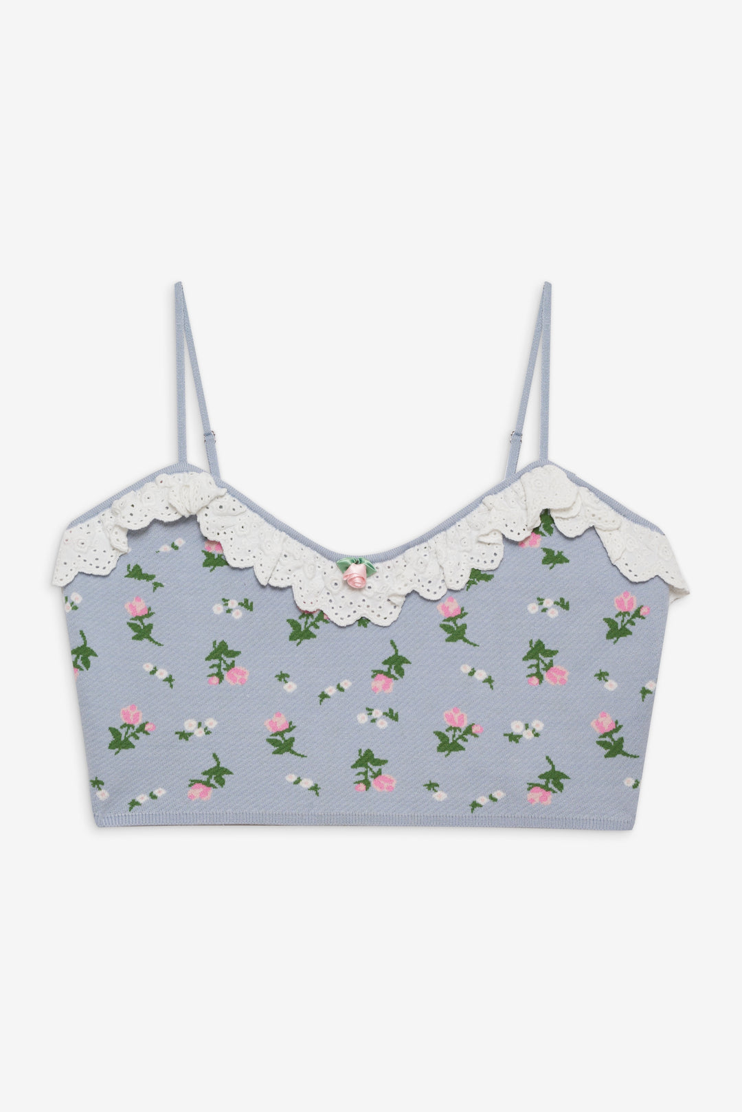 Women Amalia Knit Crop Top - Blue