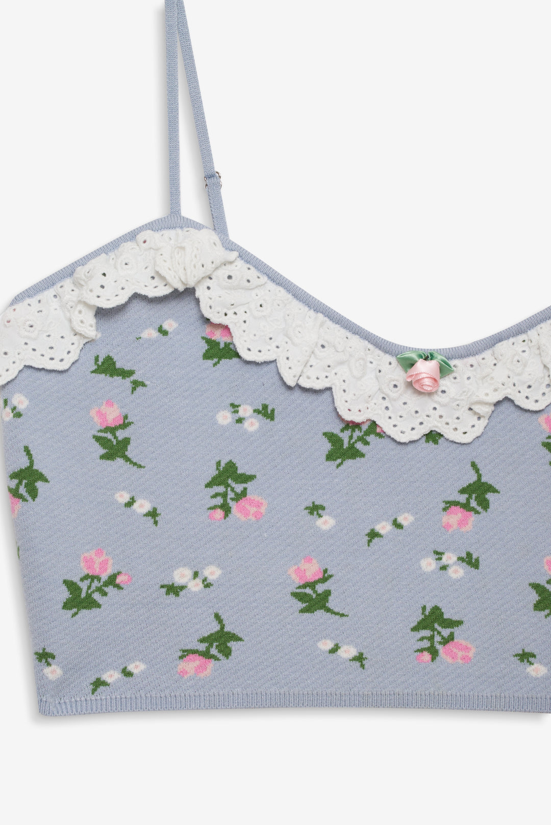 Women Amalia Knit Crop Top - Blue