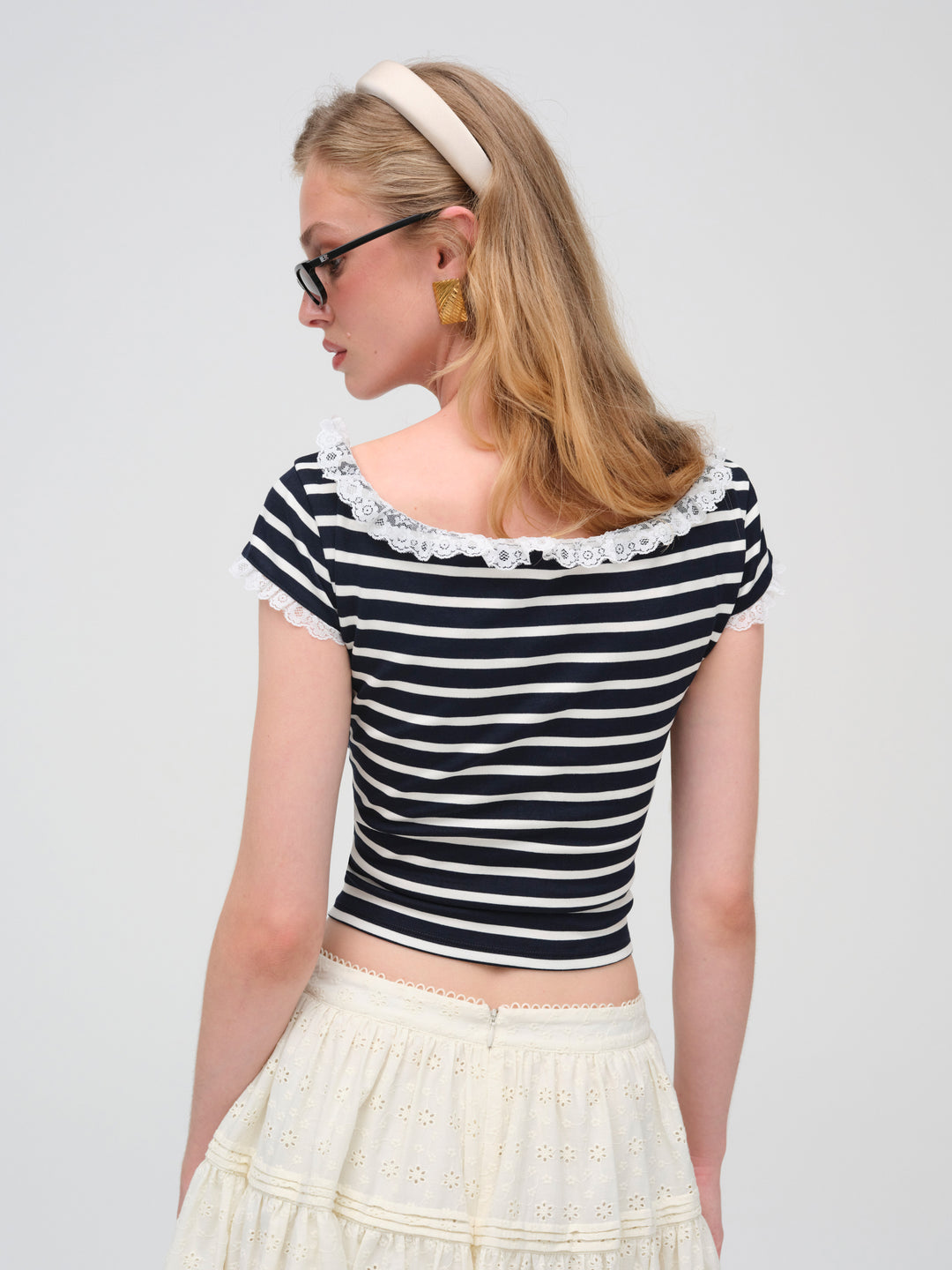 Women Suzette Stripe Top - Black