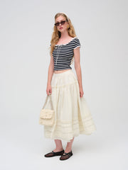 Women Suzette Stripe Top - Black