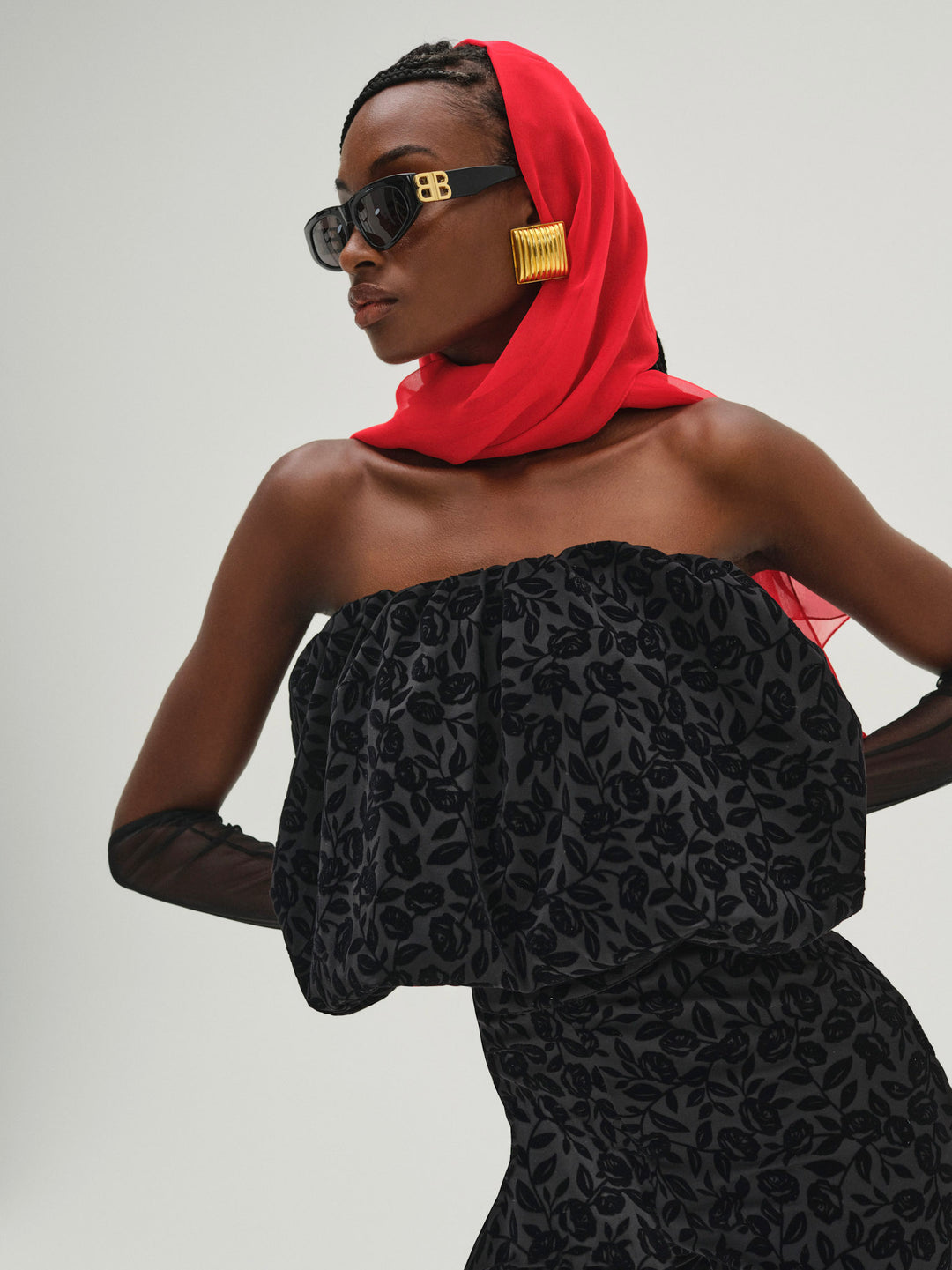 Women Midnight Velvet Bubble Top - Black