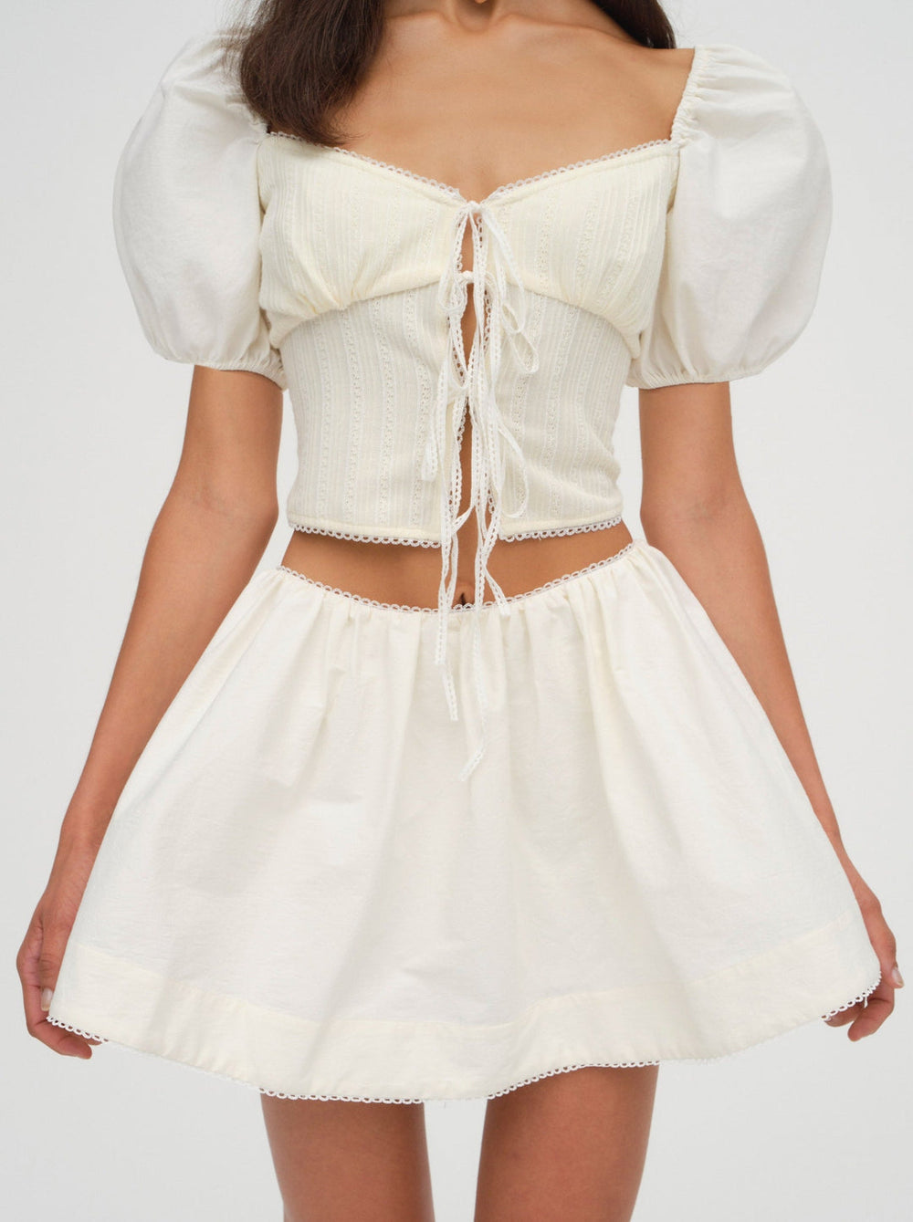 Women Billie Pointelle Top - Cream