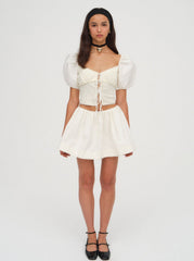 Women Billie Pointelle Top - Cream