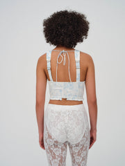 Women Chantal Denim Corset Top - Blue