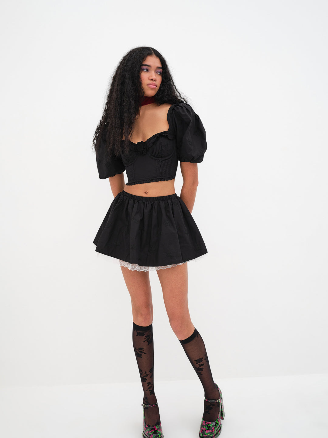 Women Maye Crop Top - Black