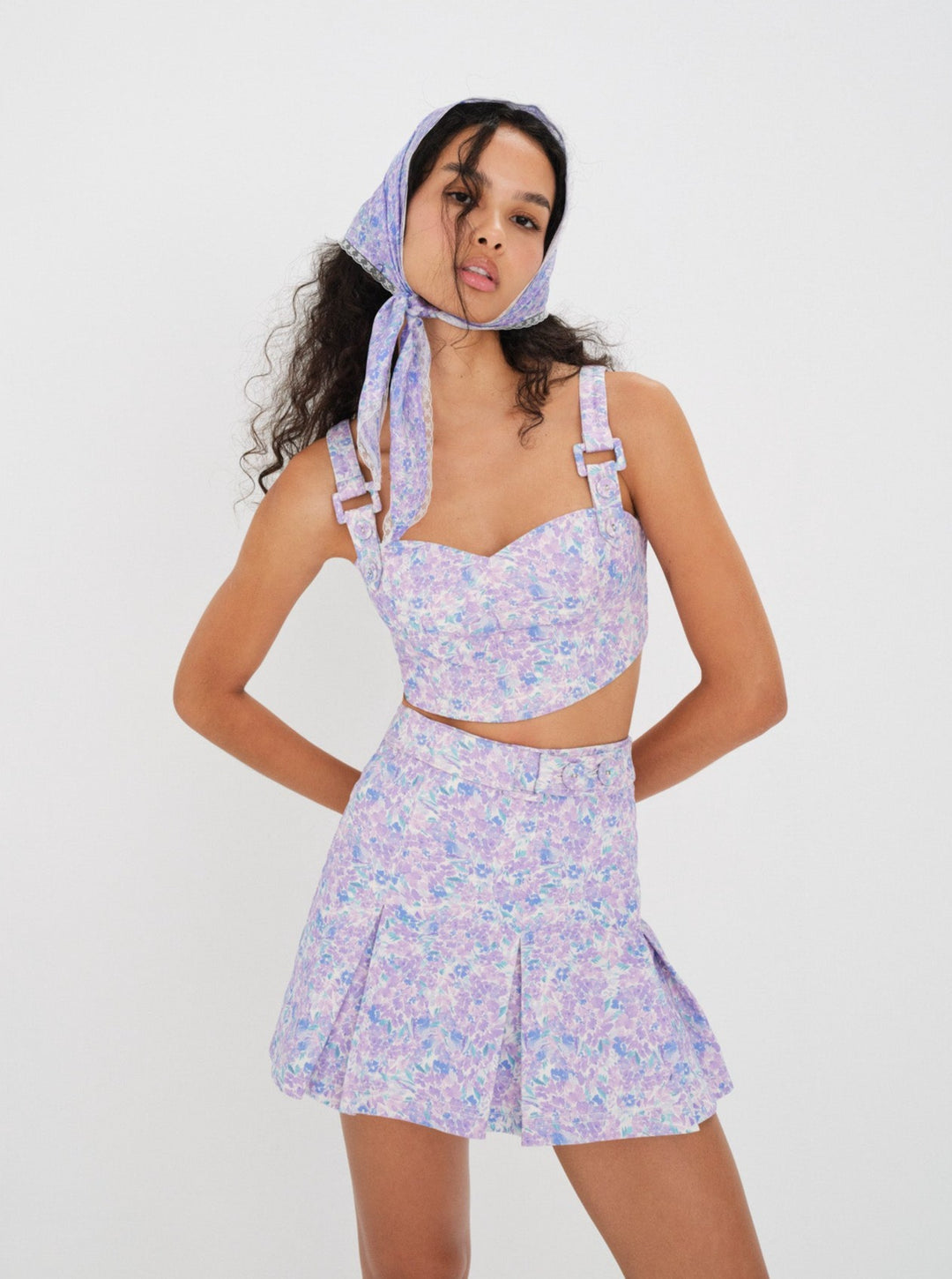 Women Lou Crop Top - Purple
