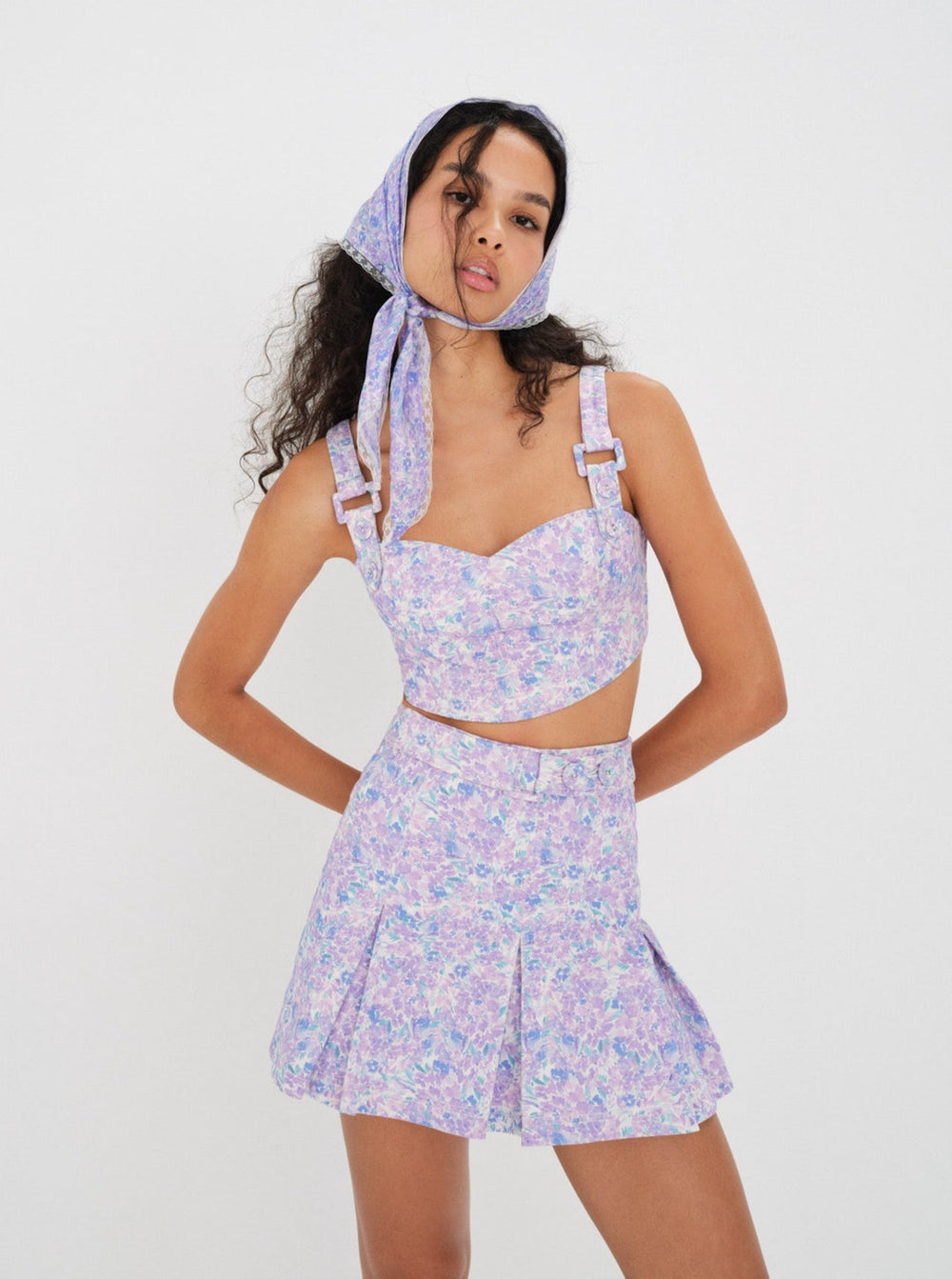 Women Lou Crop Top - Purple