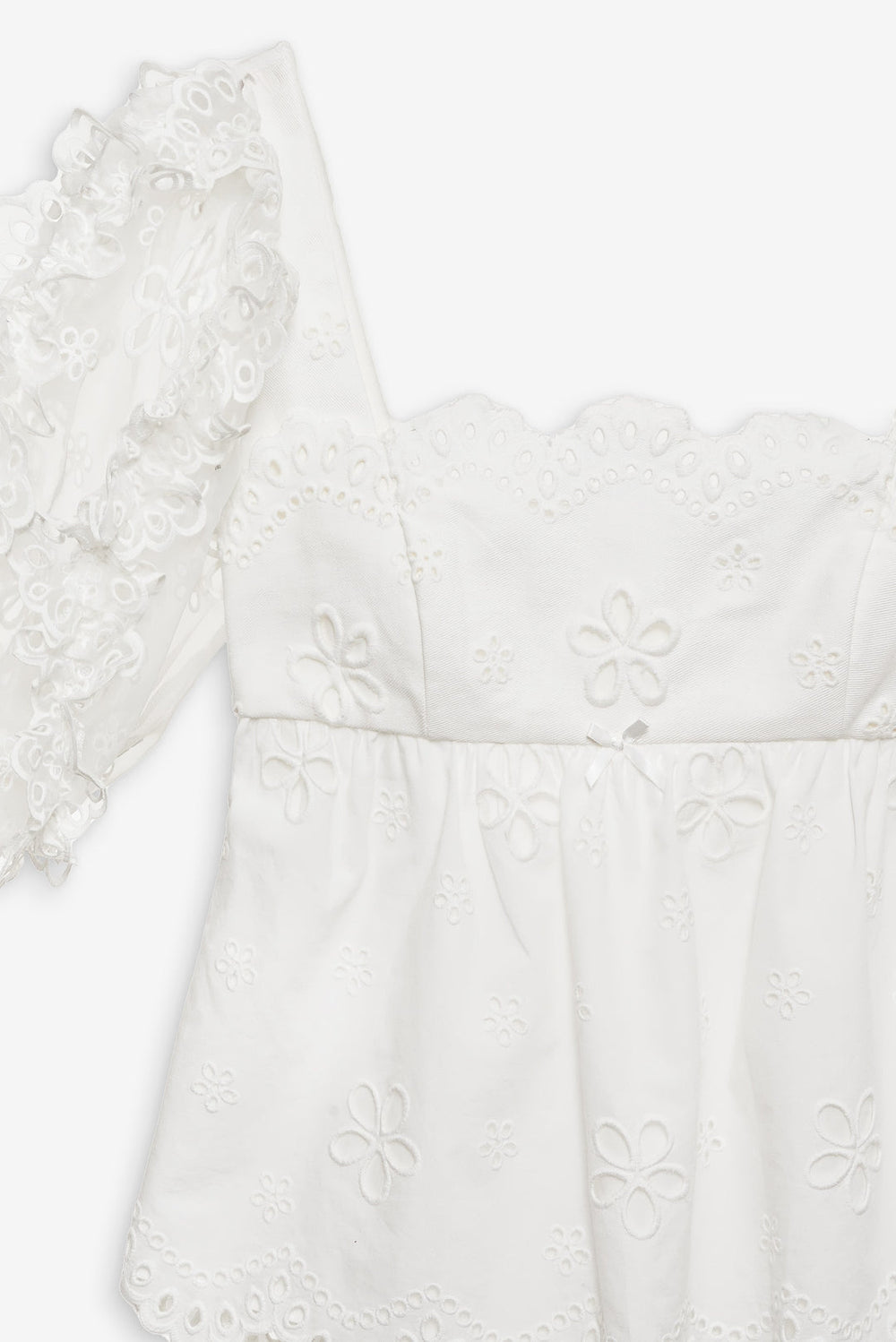 Women Daisy Eyelet Top - White