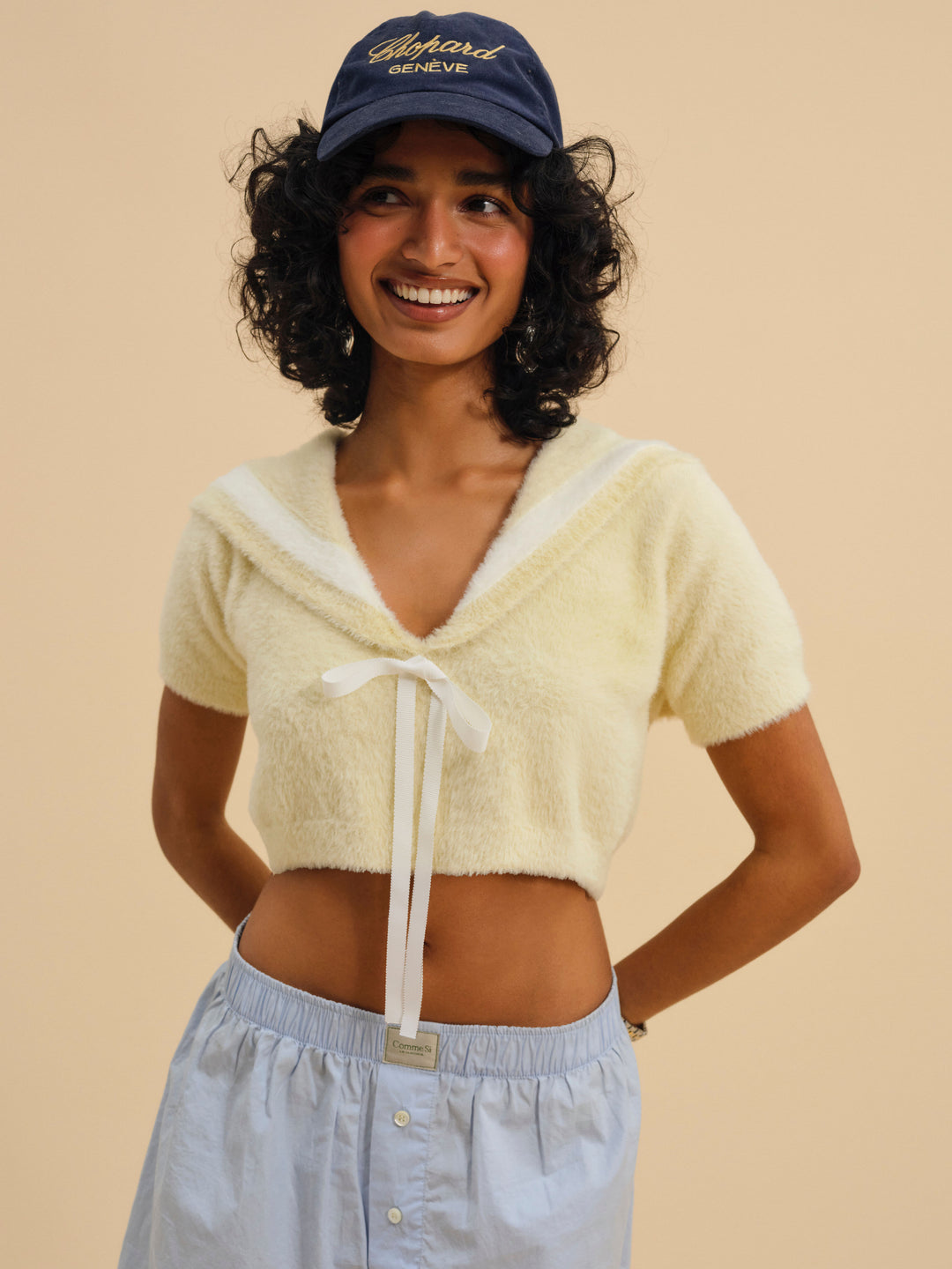 Women Kimmy Sailor Sweater Top - Yellow