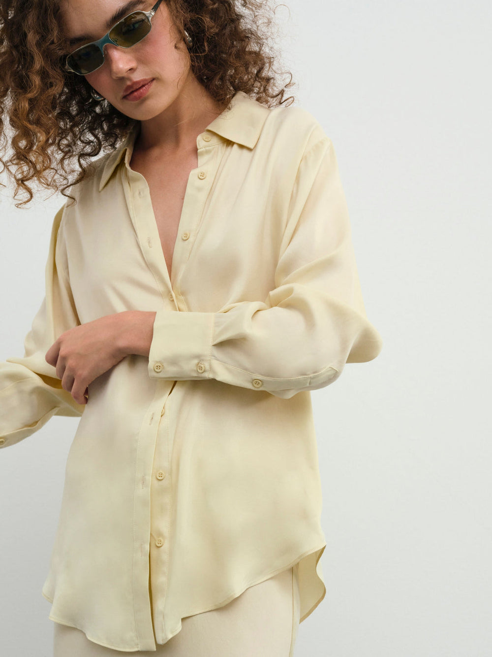 Women Clarabell Button Down Shirt - Yellow
