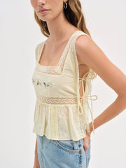 Women Jolene Embroidered Top - Yellow