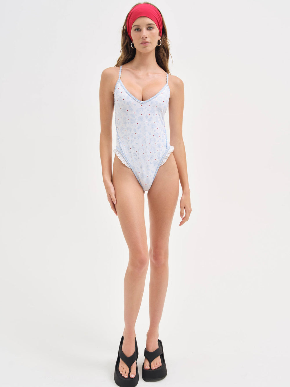 Women Strappy One Piece Swimsuit - Blue