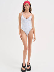Women Strappy One Piece Swimsuit - Blue