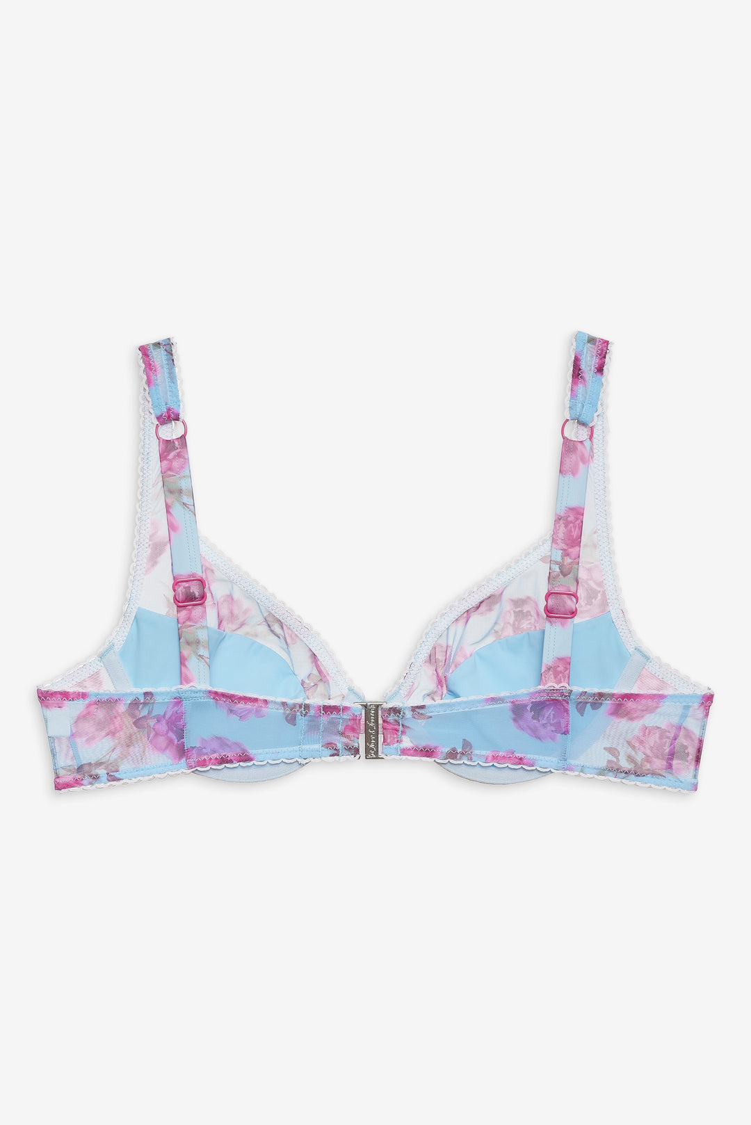 Women Floral Stems Underwire Bikini Top - Blue