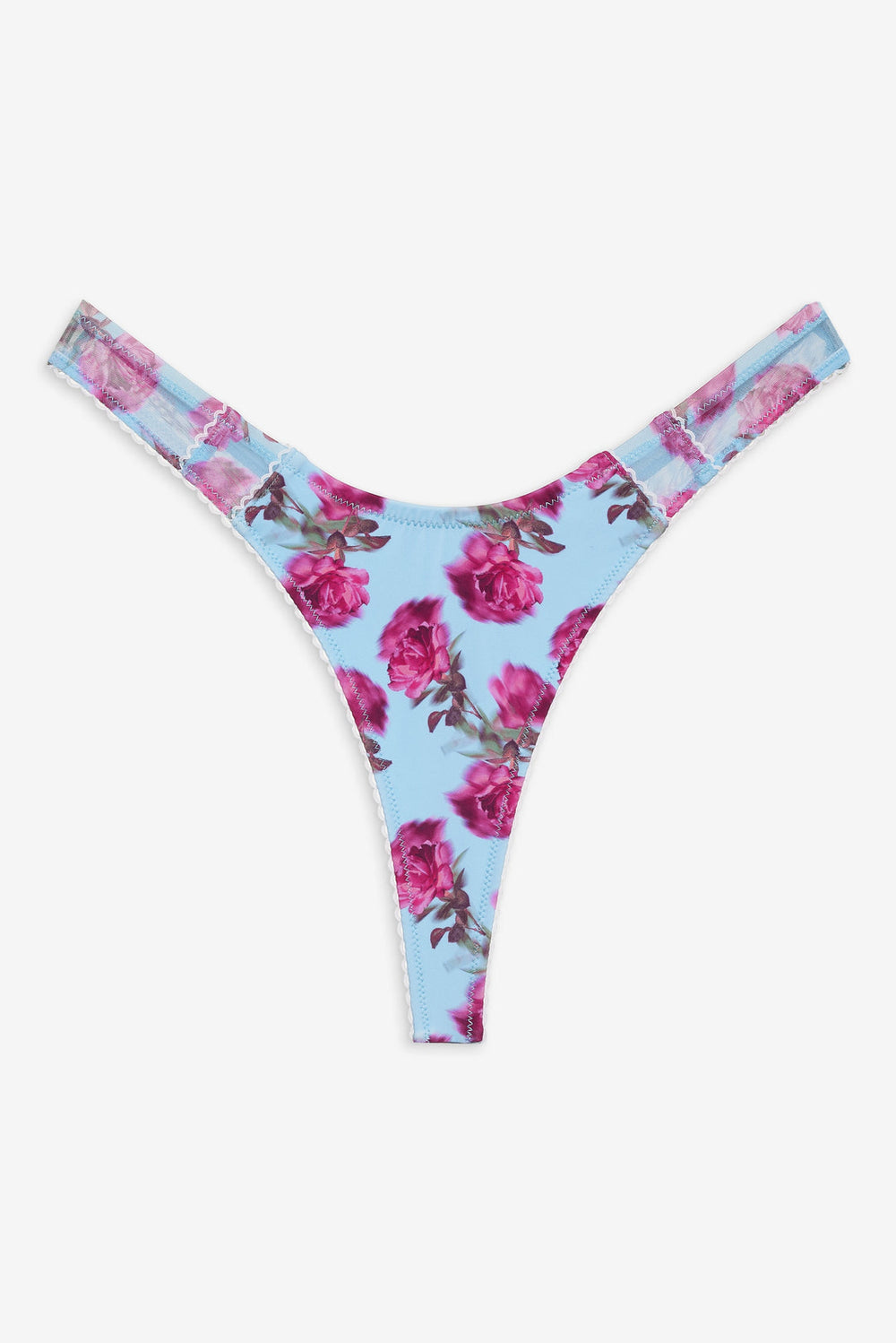 Women Floral Stems Bikini Bottom - Blue