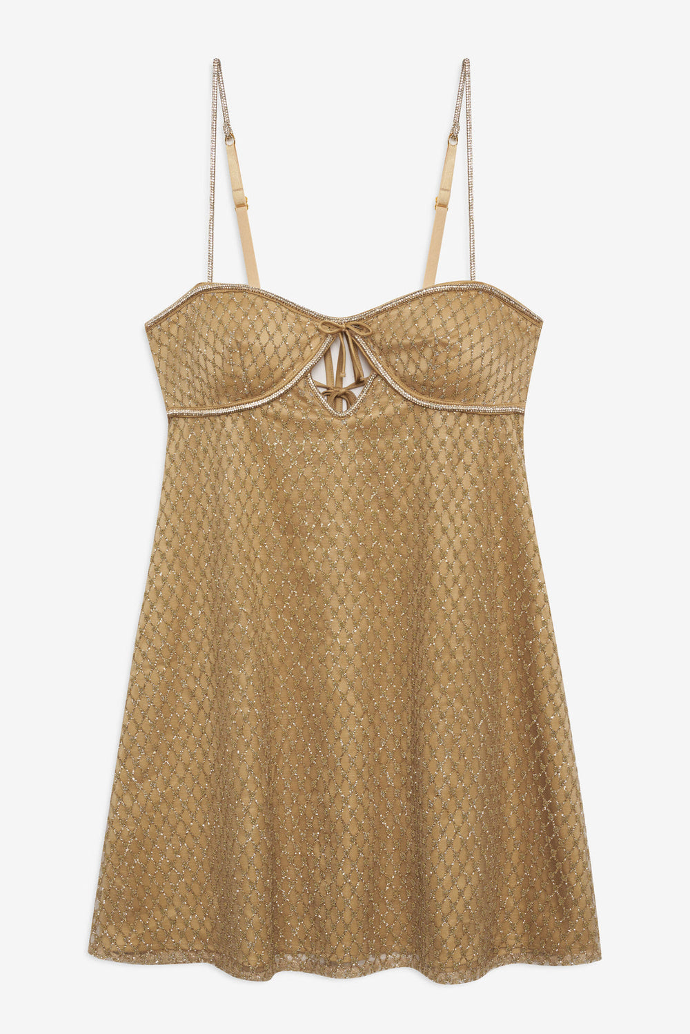 Women Glitter Slip Dress - Gold