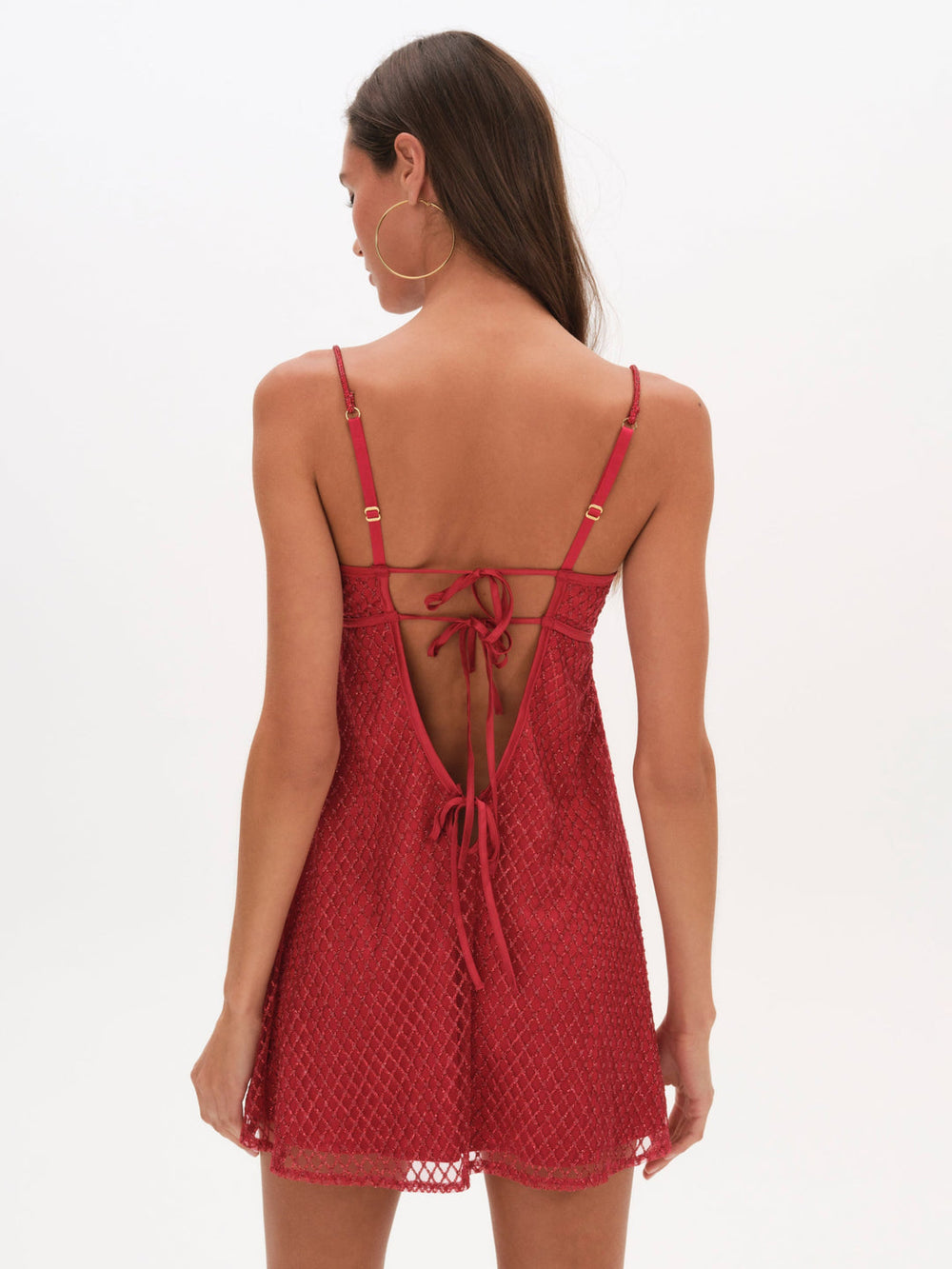 Women Glitter Slip Dress - Red