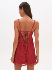 Women Glitter Slip Dress - Red