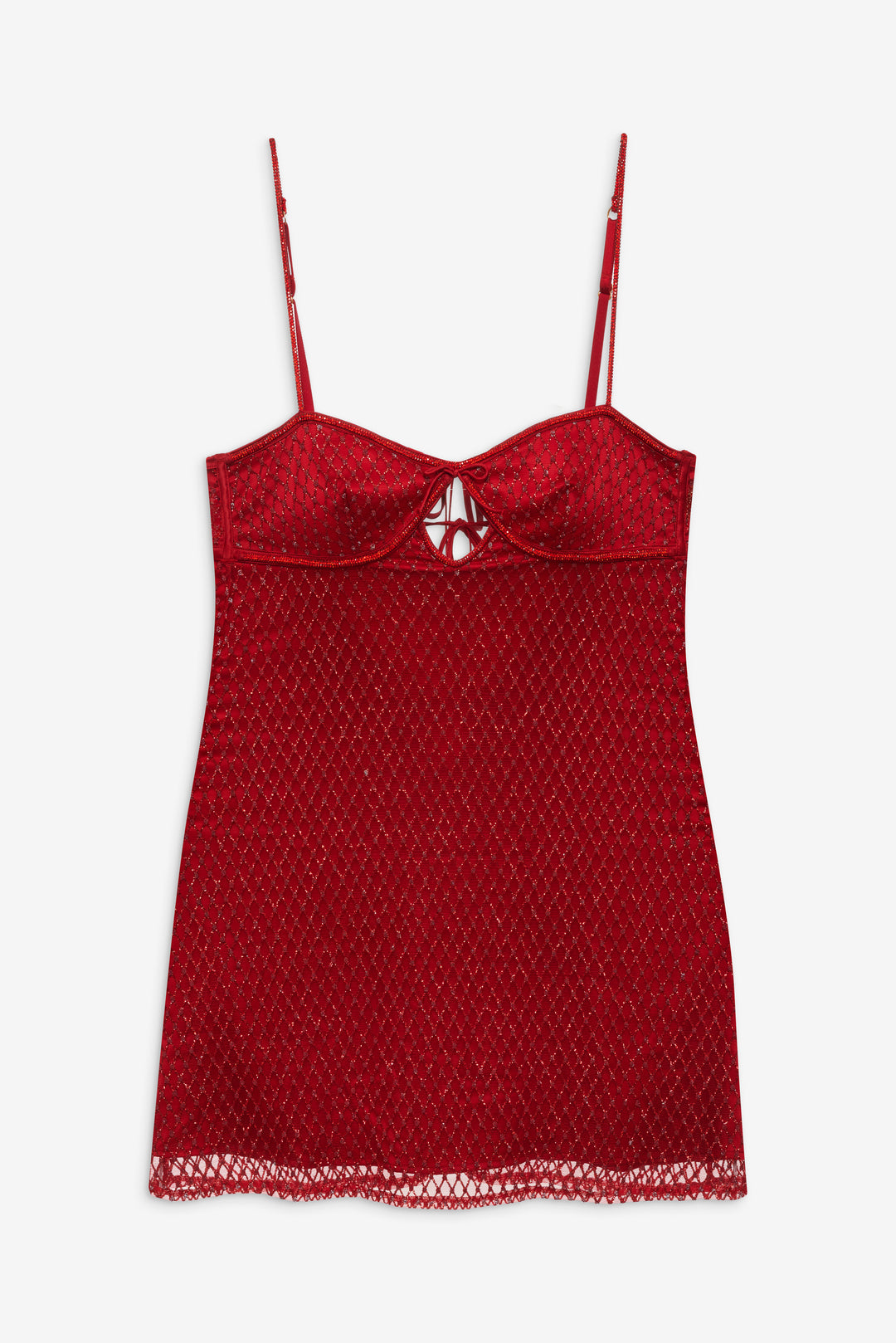 Women Glitter Slip Dress - Red