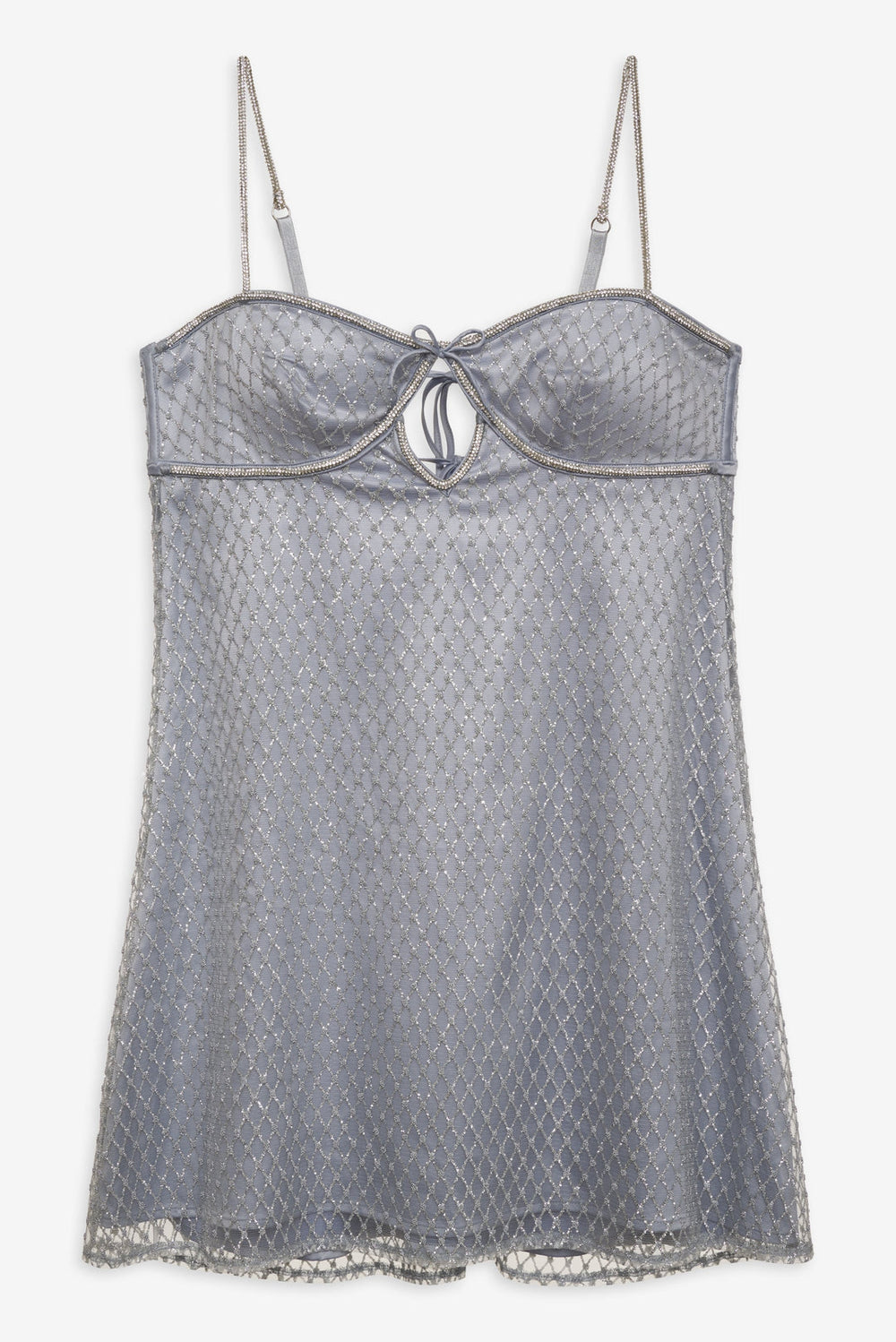 Women Glitter Slip Dress - Silver