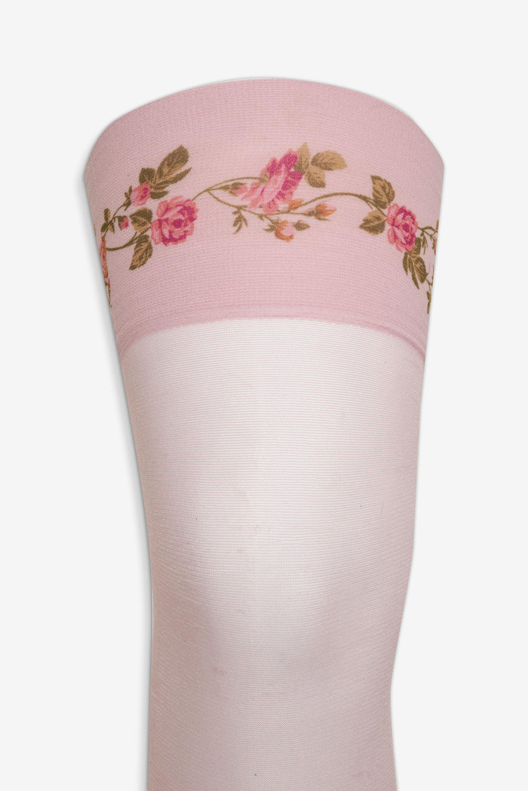 Women Rose Vine Thigh-High Socks - Pink
