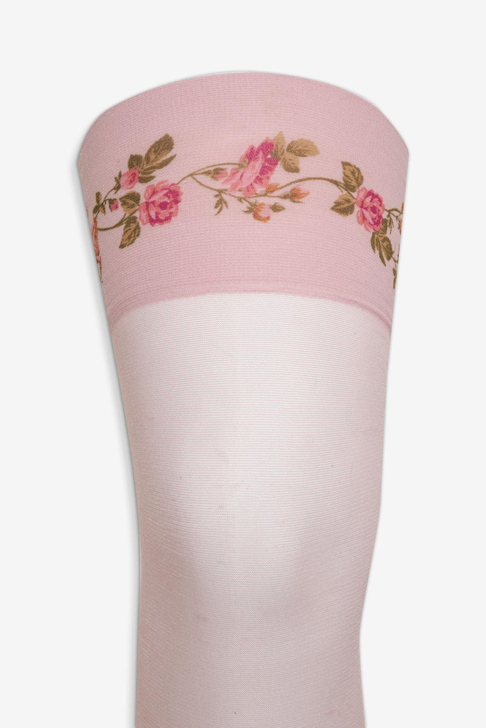 Women Rose Vine Thigh-High Socks - Pink