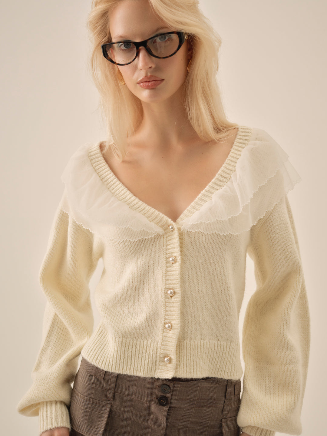 Women Aster Knit Cardigan - Cream