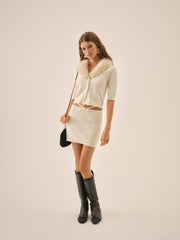 Women Maura Knit Mini Skirt - Cream