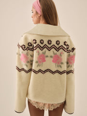 Women Posey Sherpa Pullover - White