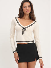 Women Greta Long Sleeve Knit Top - Cream