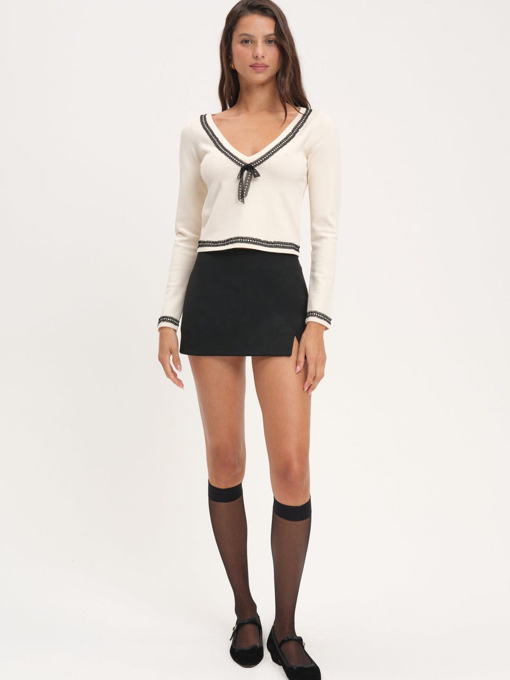 Women Greta Long Sleeve Knit Top - Cream