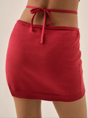 Women Maura Knit Mini Skirt - Red
