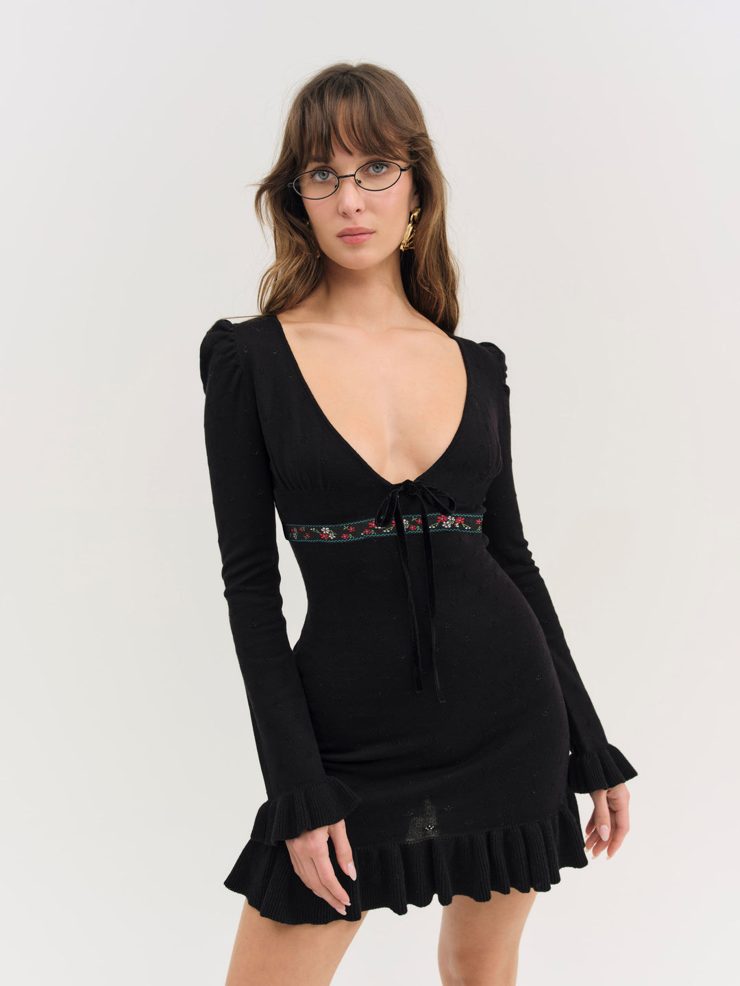 Women Naomi Knit Mini Dress - Black