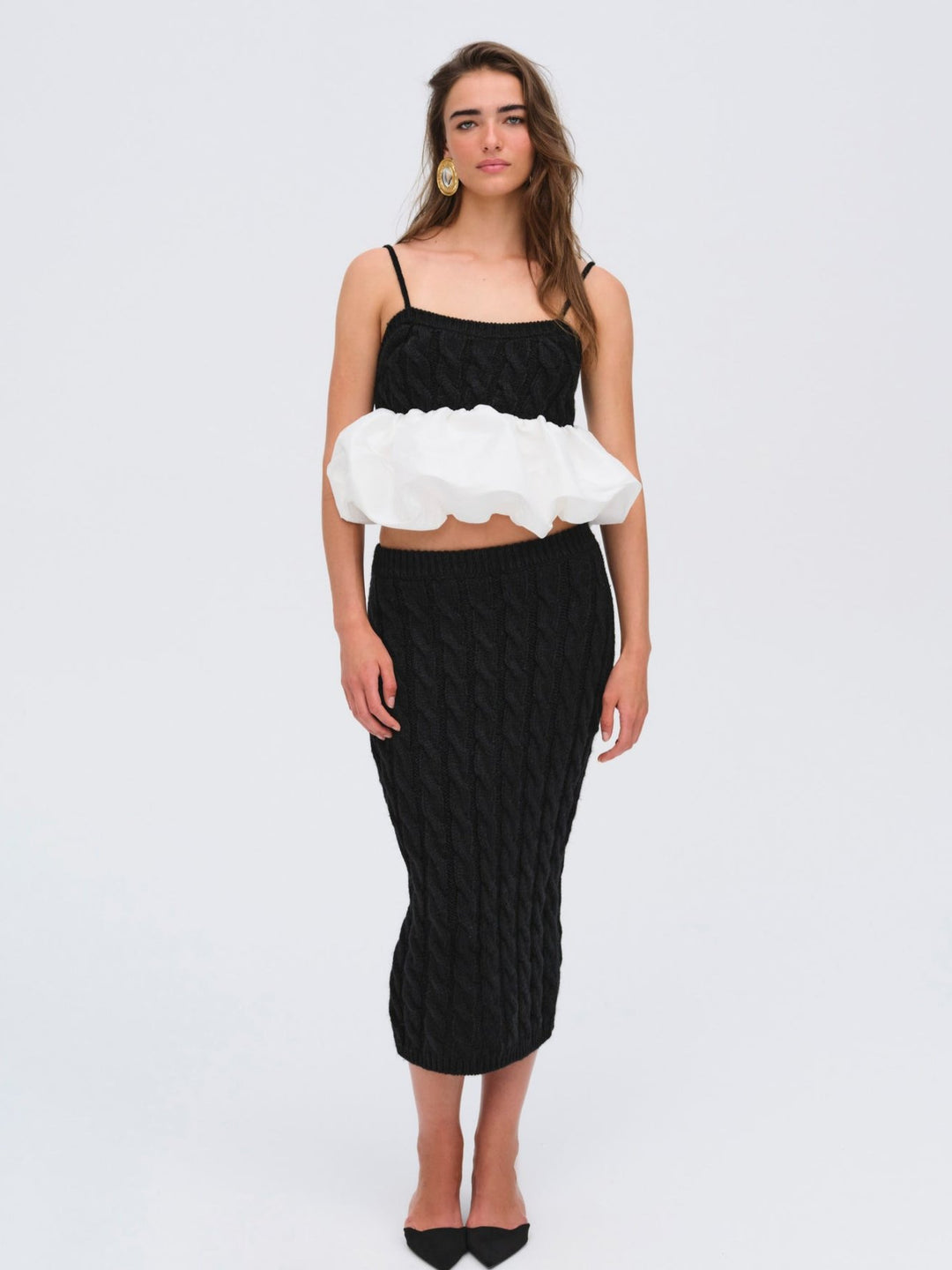 Women Lise Knit Midi Skirt - Black