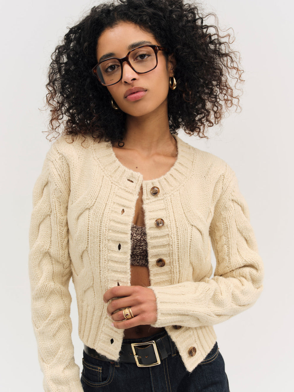 Women Regina Cardigan - Tan