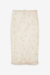 Women Betty Bouquet Knit Midi Skirt - Cream