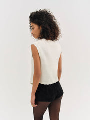 Women Molly Embroidered Sweater Vest - Cream