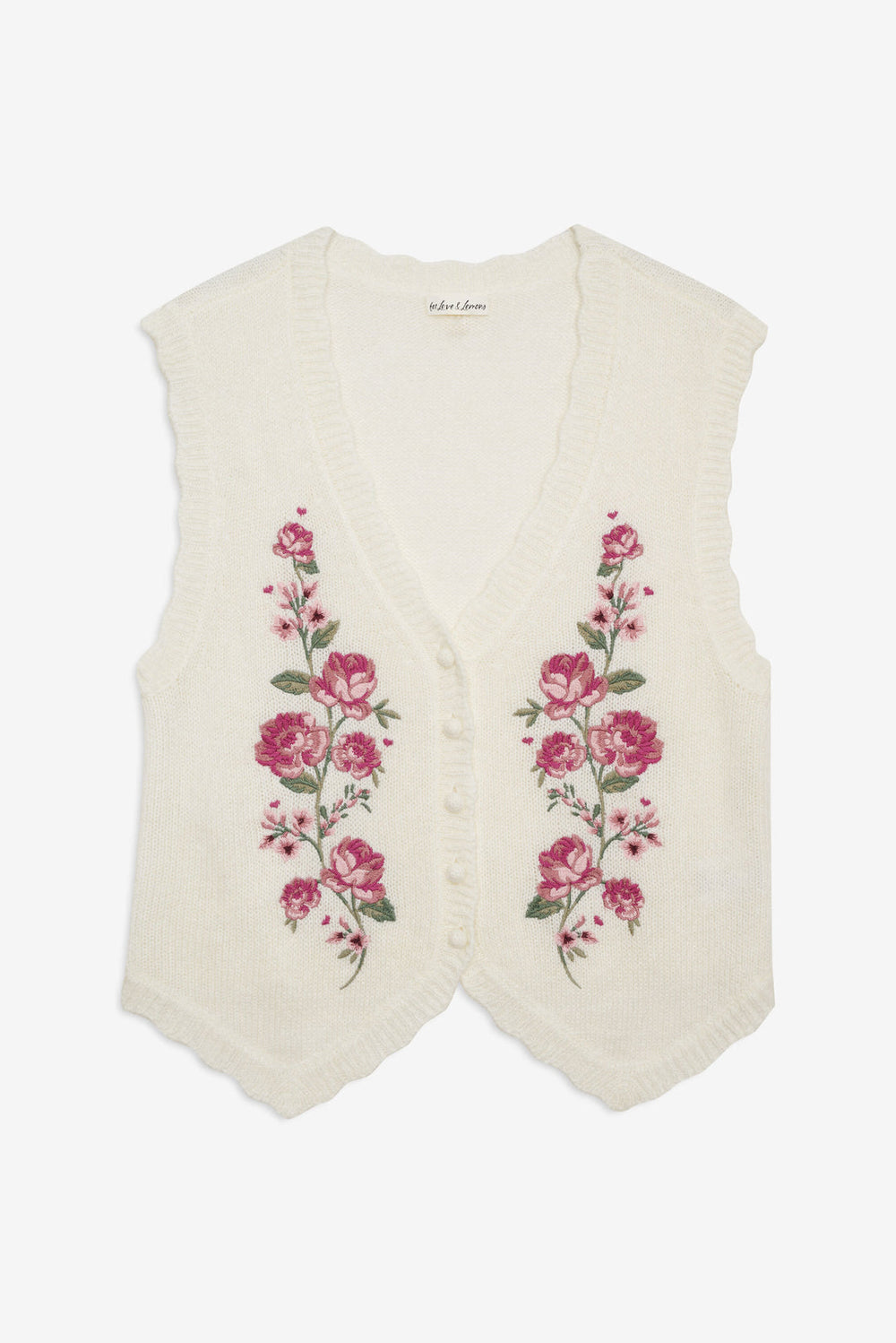 Women Molly Embroidered Sweater Vest - Cream