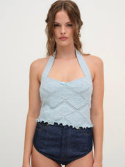 Women Coco Knit Tank - Baby Blue