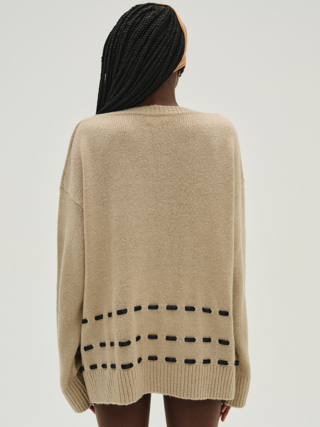 Women Solana Cardigan with Scarf - Tan