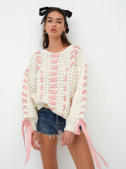 Women Laurel Oversized Sweater - White